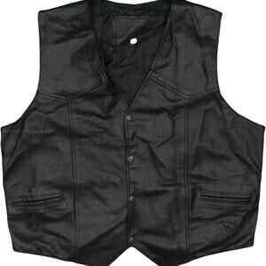 Branded Garments Inc Camel Embroidered Biker Leather Vest